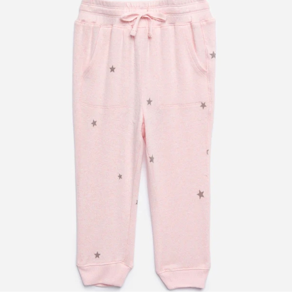Splendid Baby Girls Infant Toddler Hacci Blush Pink Star Printed Cozy Joggers 2